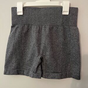 Aerie Charcoal Bike Shorts with Textured Mesh Panels